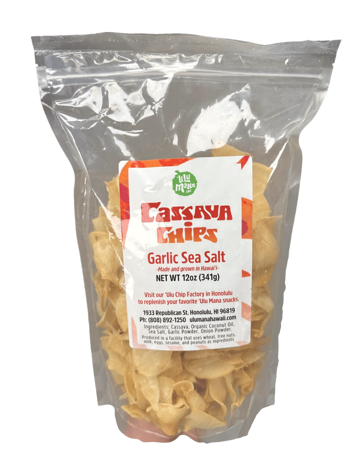 Garlic Sea Salt Cassava Chips Large 12oz bag - Hawaiian Farmers Market