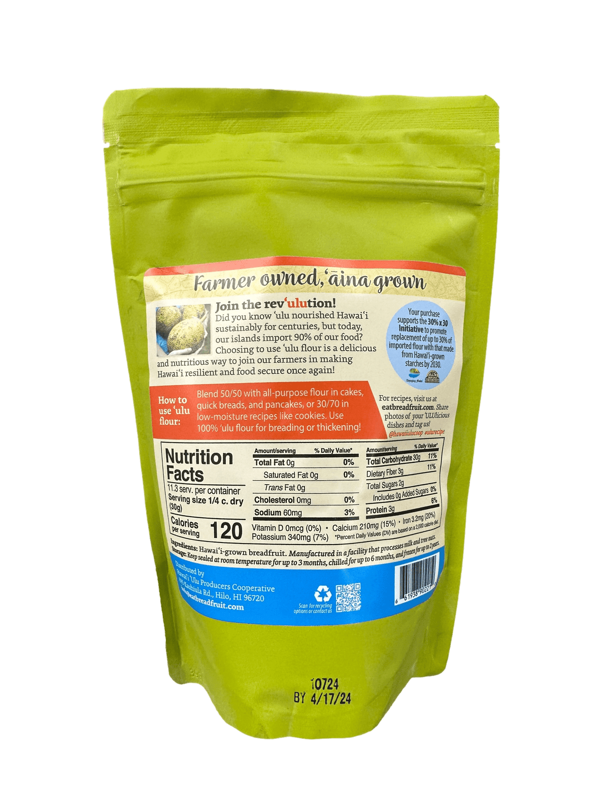 Breadfruit Flour (&#39;ulu) 12oz - Hawaiian Farmers Market