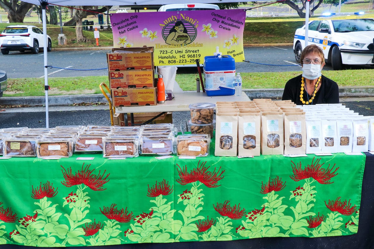 Aunty Nani's booth at KCC farmers Market