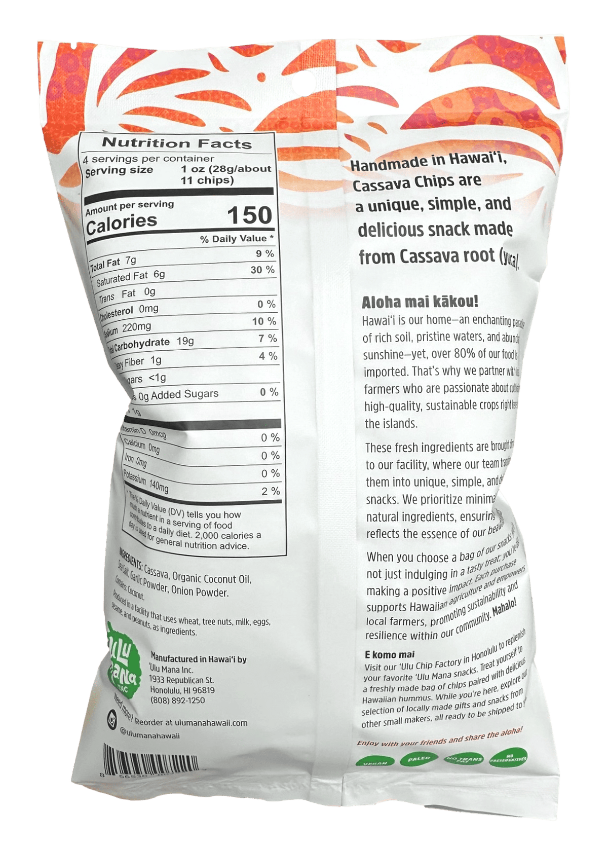 Cassava Chips 12 pack - Ulu Mana