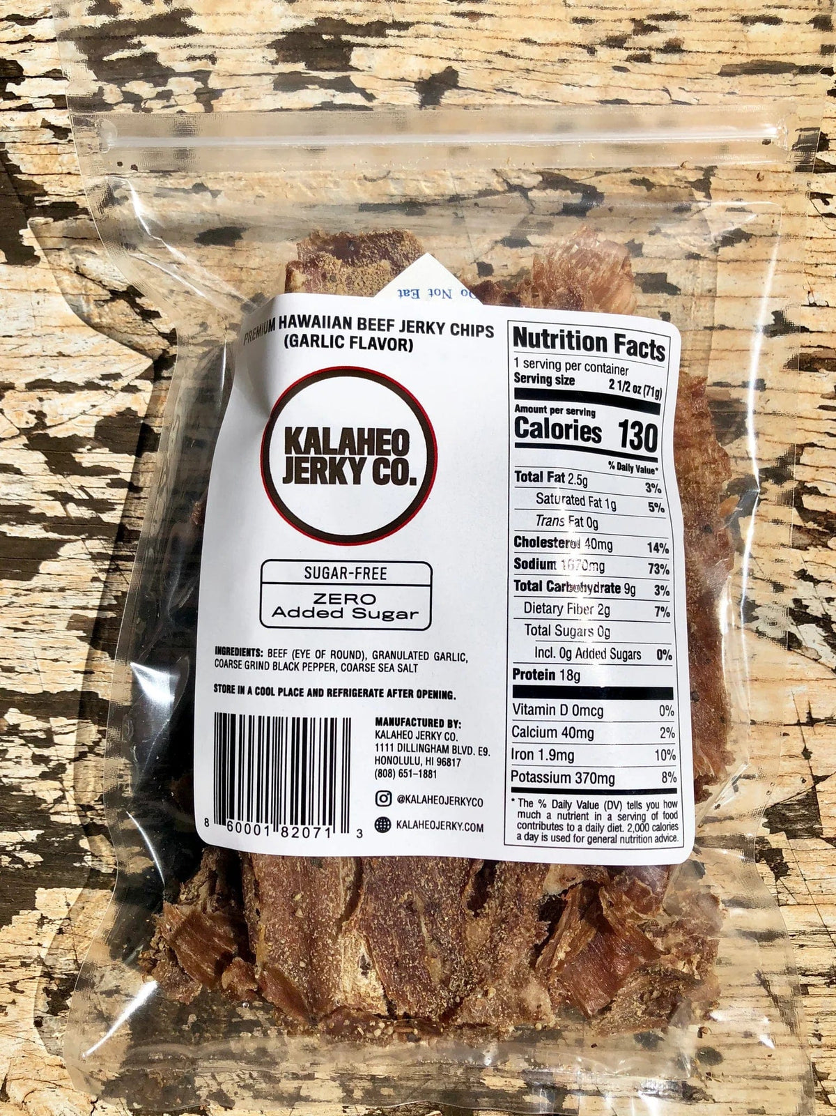 Garlic flavored Beef Chips 1.75oz - Hawaiian Farmers Market