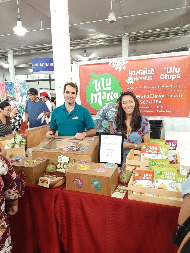 Loren Shoop at made in hawaii festival selling ulu mana breadfruit products