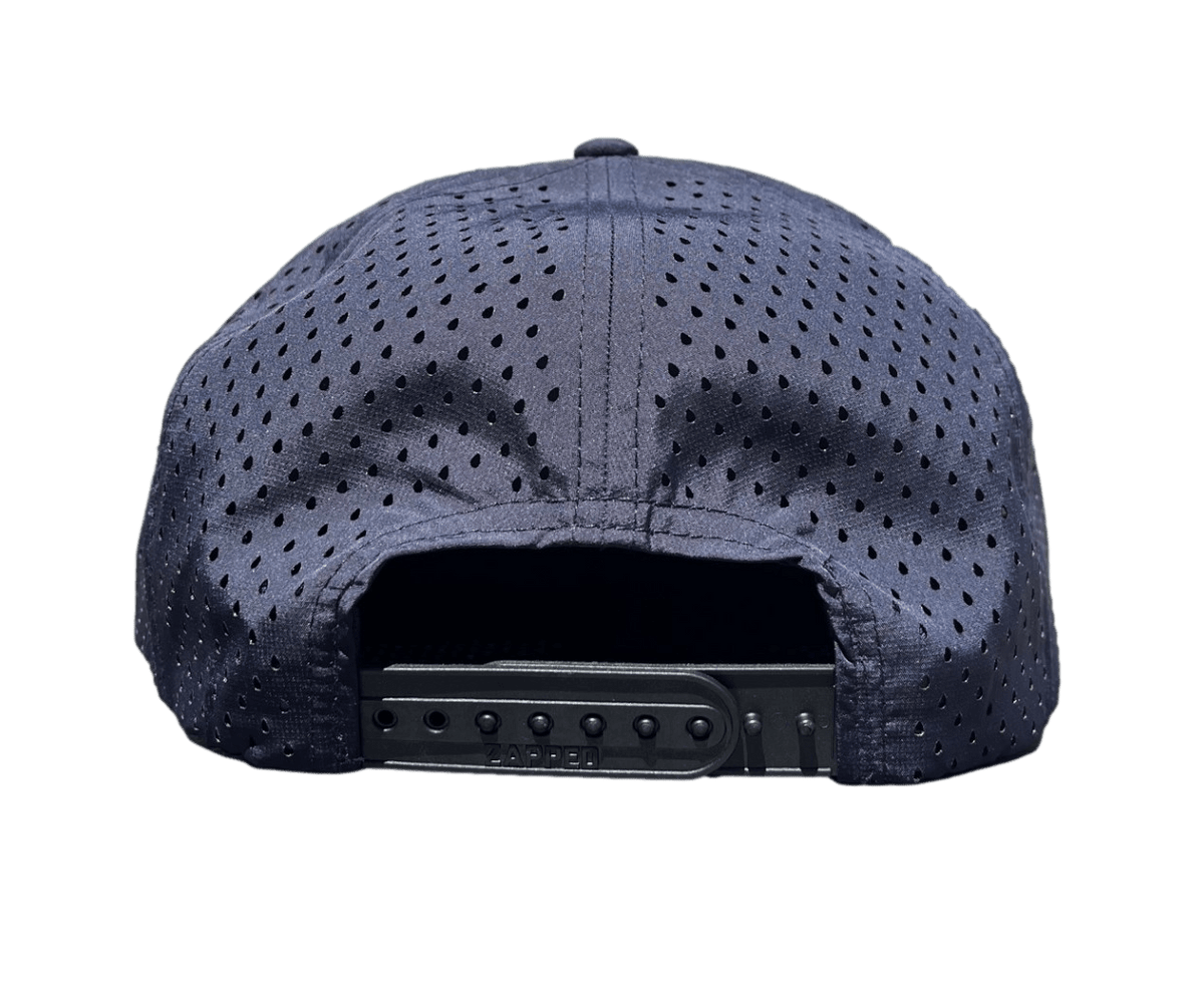 Navy Leather Patch Logo Hat Snapback - Hawaiian Farmers Market