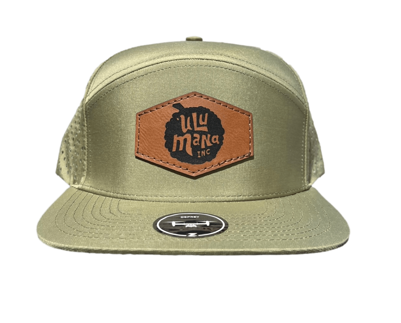 Loden/Green Leather Patch Logo Hat Snapback