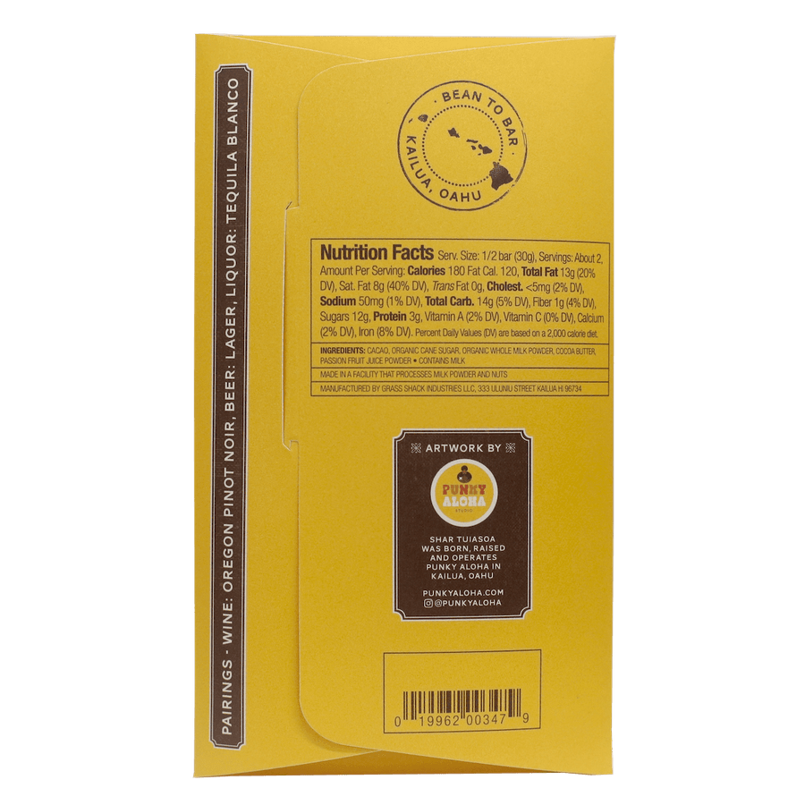 Lilikoi X Passion Fruit Bar 50% Dark Milk Chocolate 60g - Hawaiian Farmers Market{