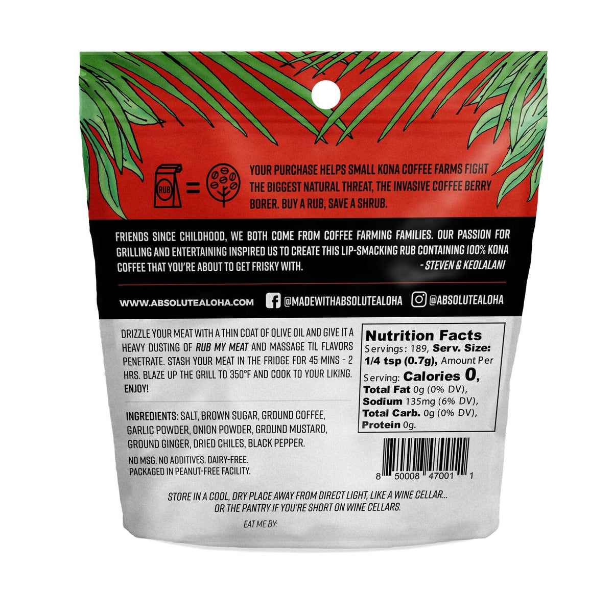 Rub My Meat 100% Kona Coffee Meat Seasoning 5oz - Hawaiian Farmers Market{