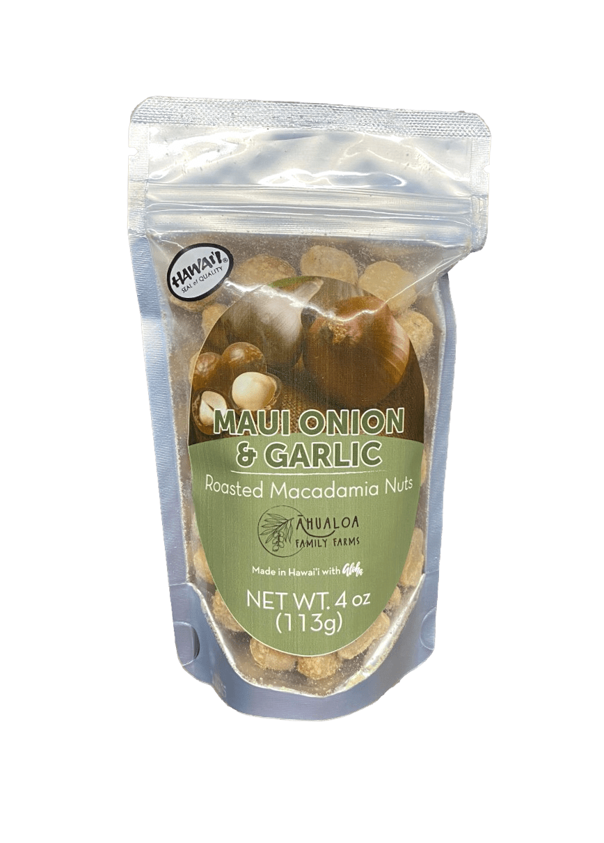 Maui Onion &amp; Garlic Hawaiian Macadamia Nuts - Hawaiian Farmers Market{