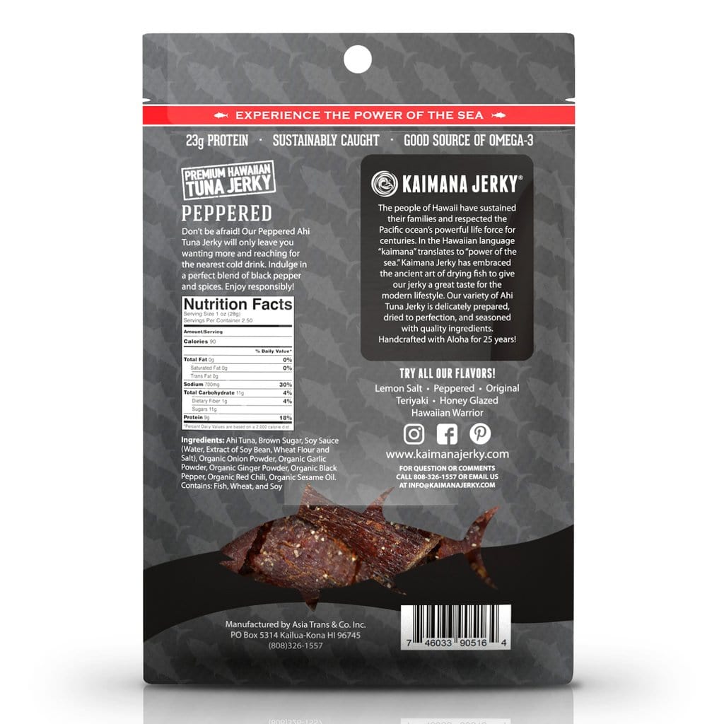 Peppered Ahi Tuna Jerky 2oz - Hawaiian Farmers Market{