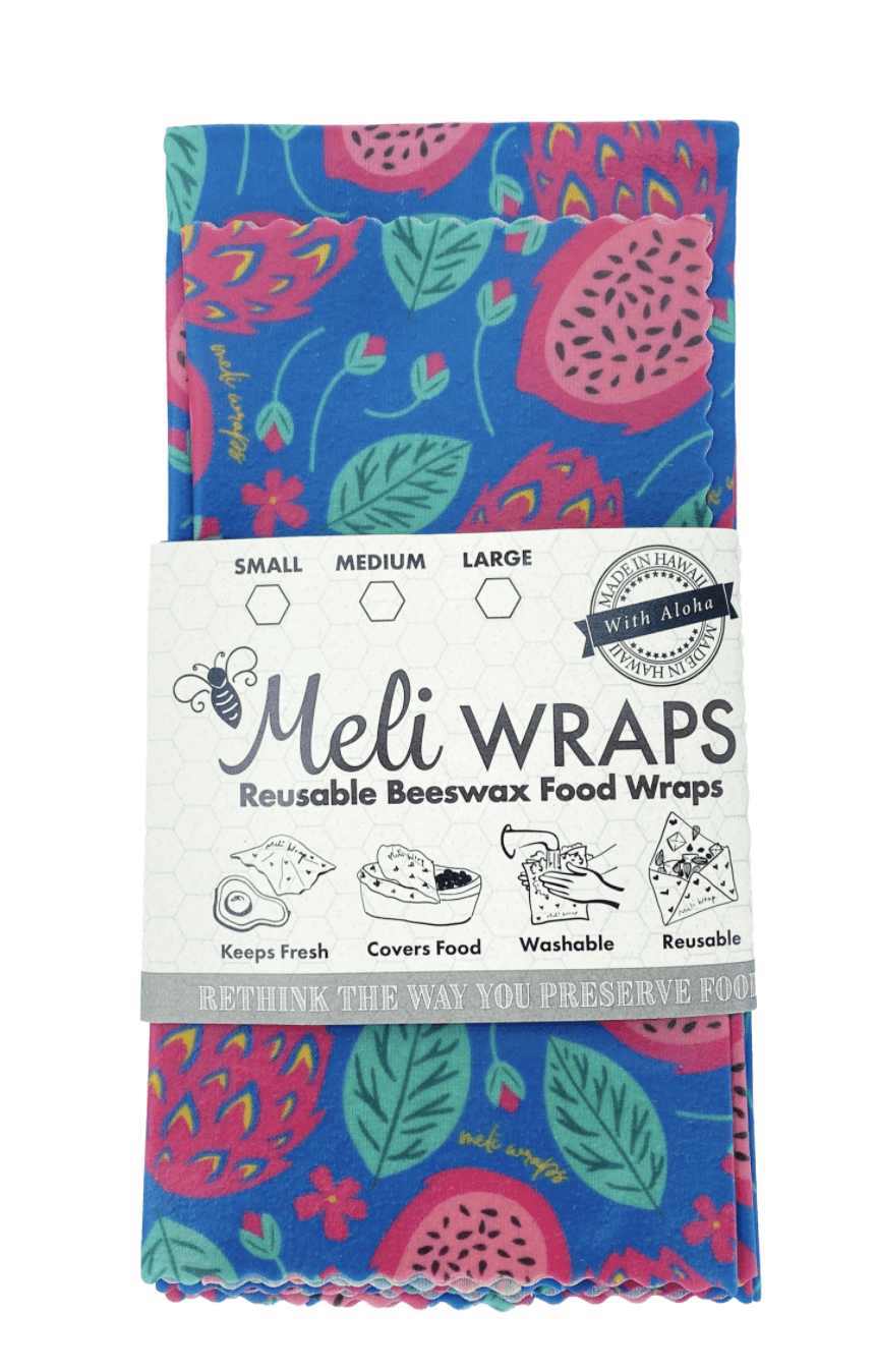 Fruit Pattern Beeswax and Cotton Reusable Food Wraps 3 Pack by World Market