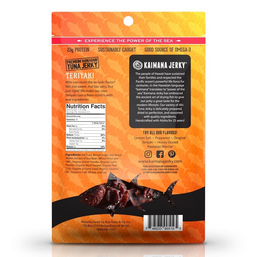Teriyaki Ahi Tuna Jerky 2oz - Hawaiian Farmers Market{
