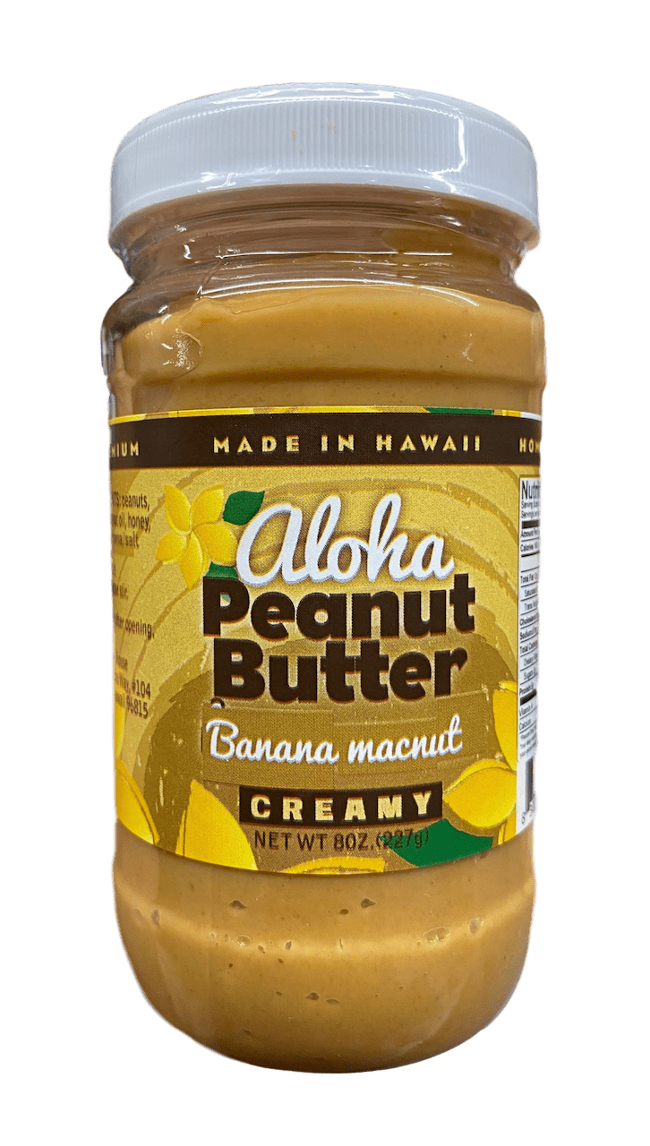 Banana Mac Nut Peanut Butter 8oz - Hawaiian Farmers Market{