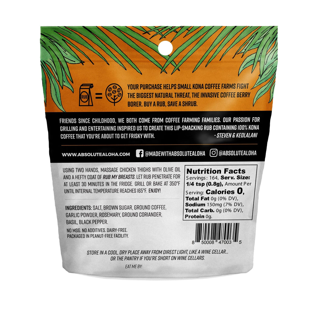 Rub My Breast 100% Kona Coffee Chicken Seasoning 4.5oz - Hawaiian Farmers Market{